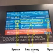 Поезд в Версаль на табло