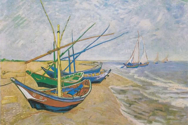 Винсент Ван Гог, 1888 Лодки на берегу в Сент-Мари