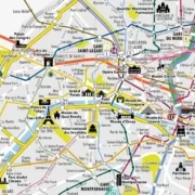 Карта метро трамваев и RER с достопримечательностями-1_0 Карта метро Парижа