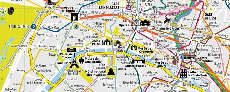Карта метро Парижа