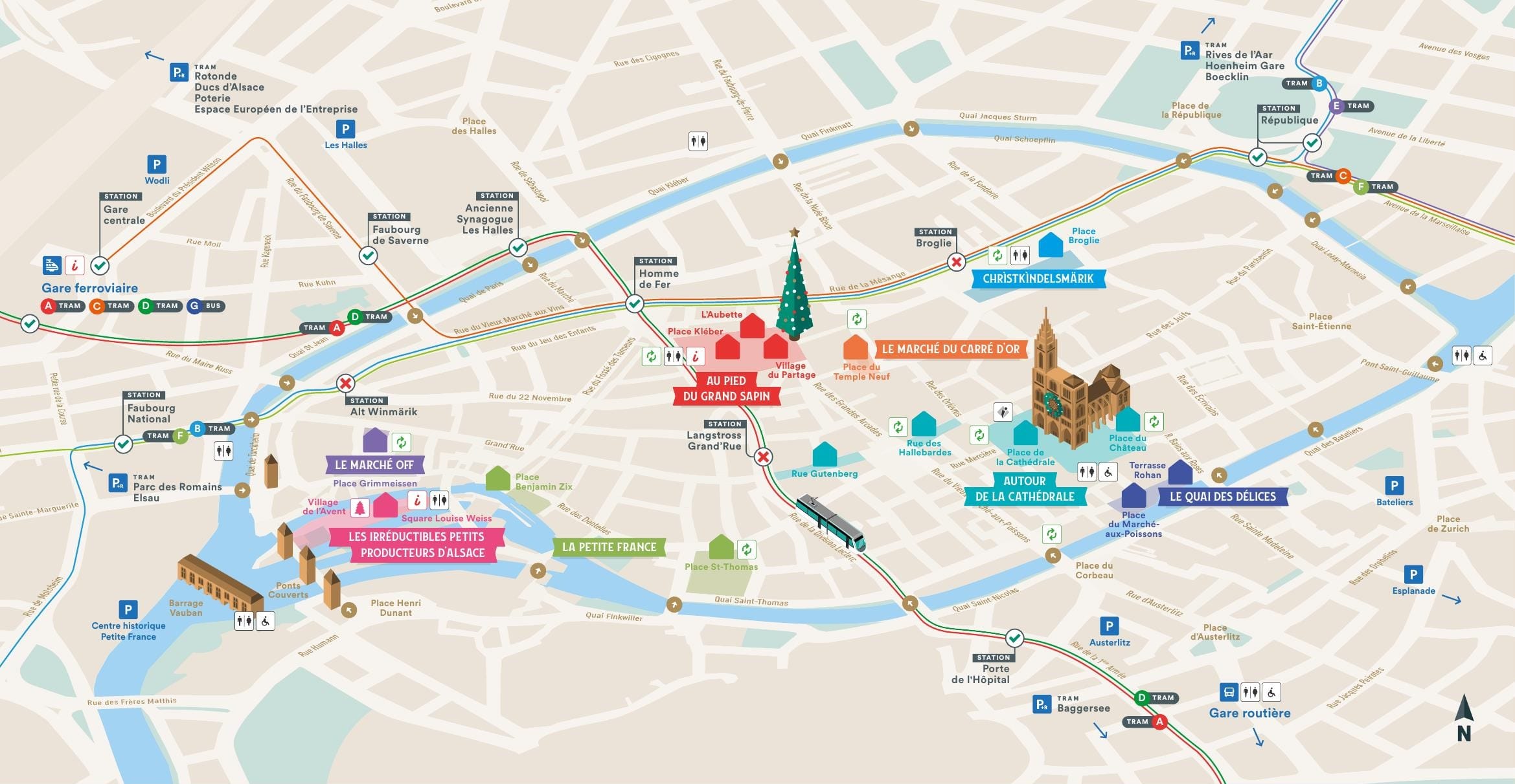 Карта ярмарок в Страсбурге